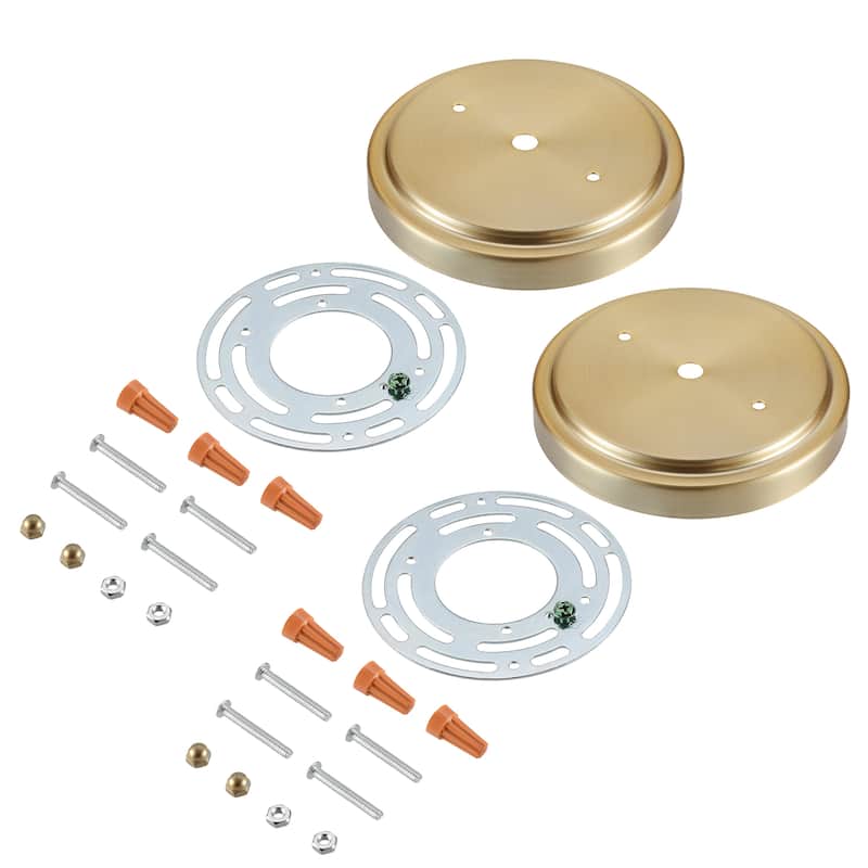 Aspen Creative Canopy Kit Chandelier & Light Fixture Accessories, Warm Brass, 2PK Warm Brass