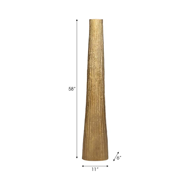 Sagebrook Home Metal, Ribbed Floor Vase, Elegant Accent