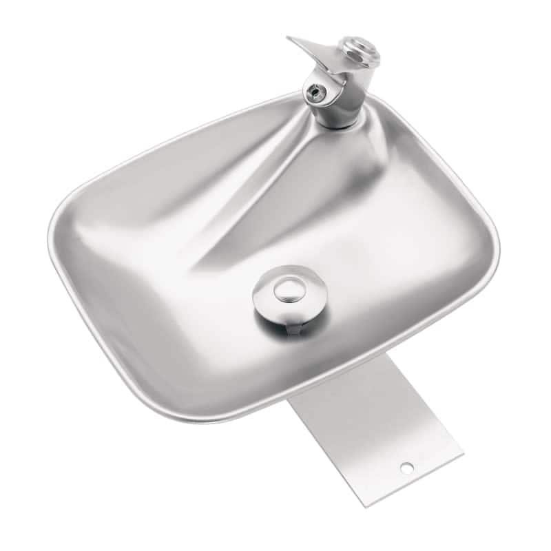Haws Rectangular Bowl Drinking Fountain for Deck Top with Push Button - Stainless Steel