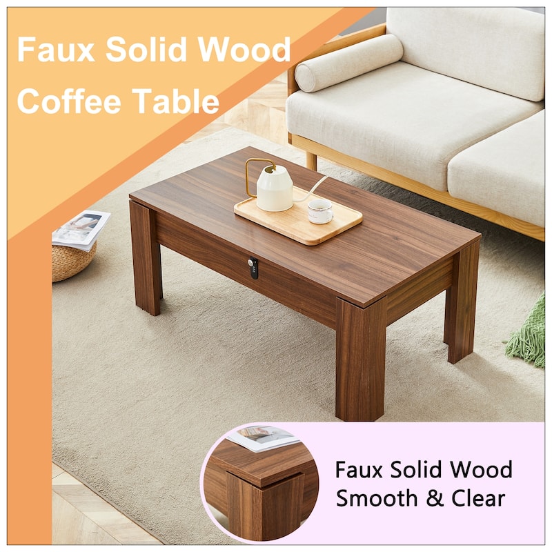 Multi-functional MDF Coffee Table with Password Lock