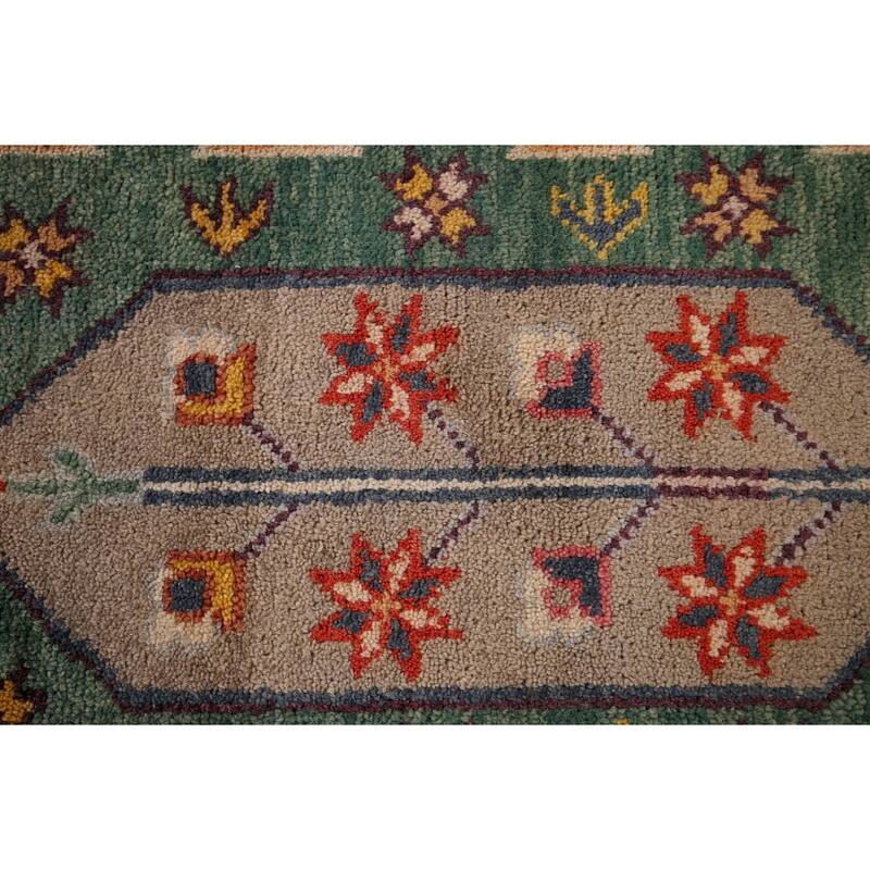 Heriz Serapi Indian Area Rug Handmade Geometric Wool Carpet - 8'10" x 11'9"