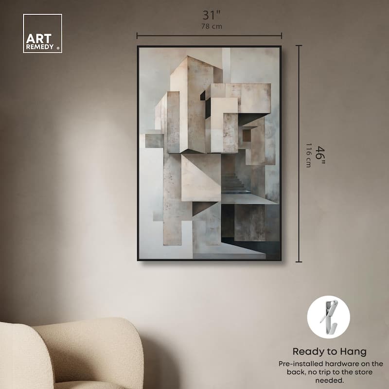 Grey Matrixy Canvas by Art Remedy