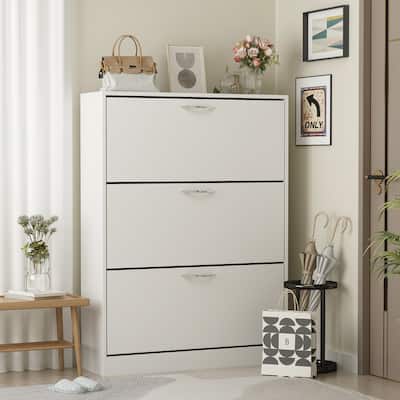 Home Modern 3 Drawer Shoe Cabinet 3-Tier Shoe Rack Storage Organizer