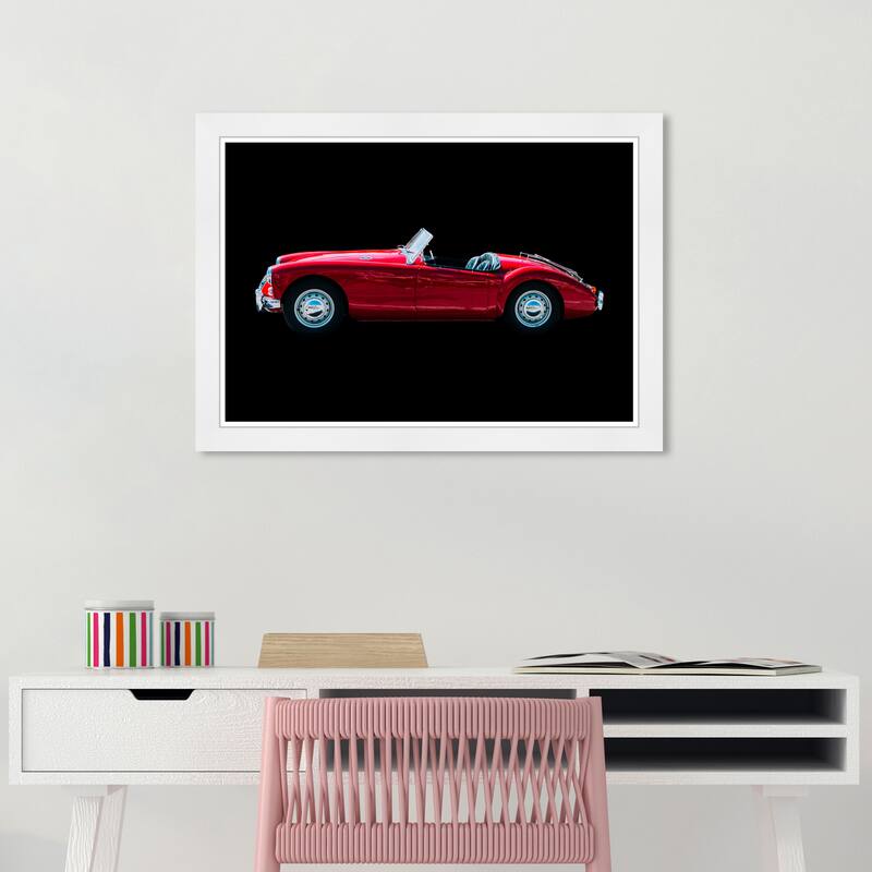Wynwood Studio Prints Transportation Speedcar Red and Modern & Contemporary Wall Art Canvas Print - White