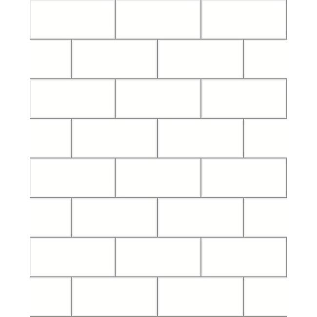 Brewster Easton Off-White Subway Tile Wallpaper - 20.5in x 396in x 0.025in