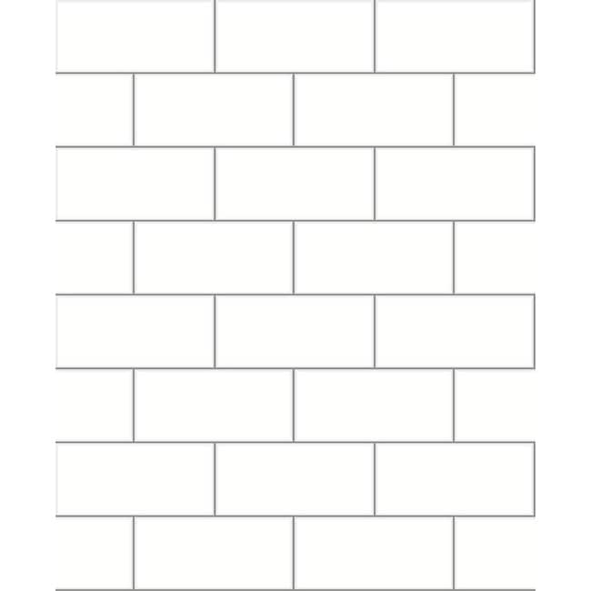 Brewster Easton Off-White Subway Tile Wallpaper - 20.5in x 396in x 0.025in