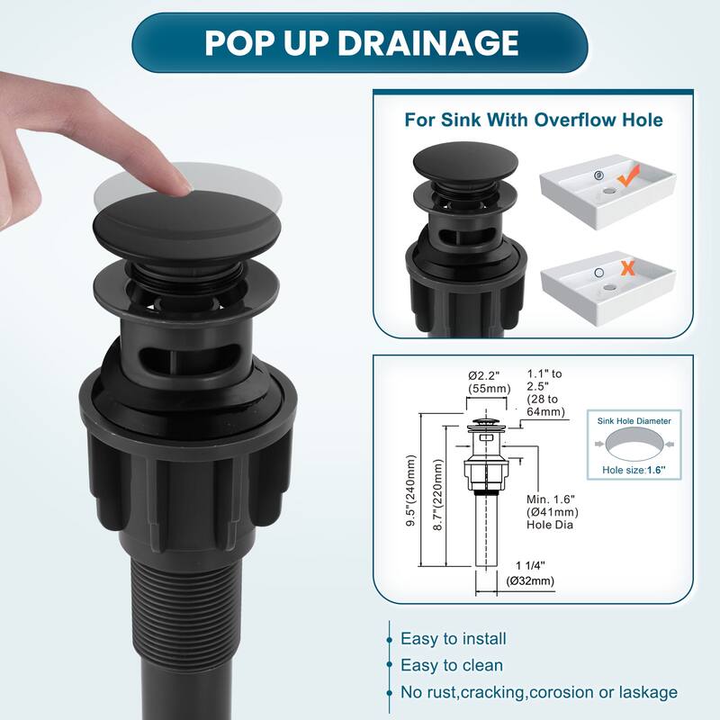 WOWOW 3-Hole Widespread Double Handle Bathroom Faucet