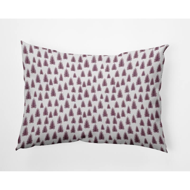 Christmas Trees Pattern Indoor/Outdoor Throw Pillow - 14" x 20" - Passion Flower