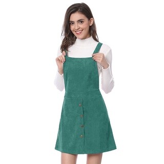 green corduroy overall dress