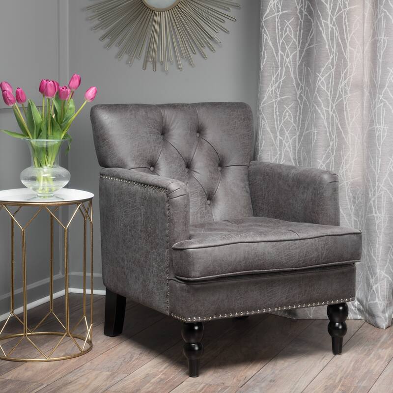 Malone Microfiber Club Chair by Christopher Knight Home - 28.00 L x 29.50 W x 33.50 H - Slate