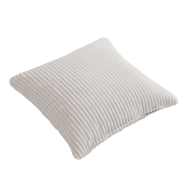 Set of 2 Modern Square Corduroy Accent Throw Pillow