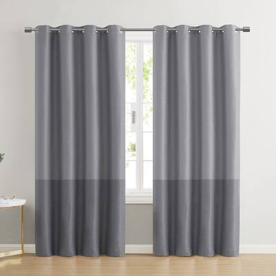 VCNY Home Ombre Charcoal Grommet Blackout Curtain Panel - 52" x 90"