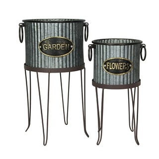 Galvanized Planters With Standnull