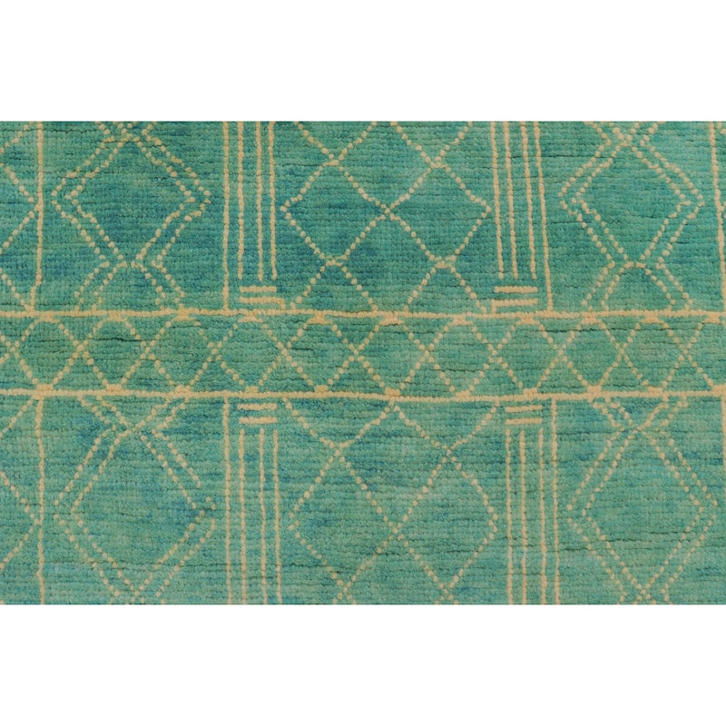Modern Balochi Castaneda Blue/Beige Hand Knotted Wool Rug - 3'3'' x 5'0''