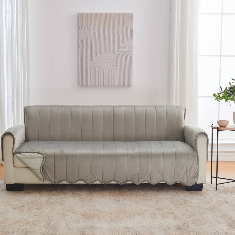 Velvet Sofa Cover Pet Furniture Protector - Wild Dove Grey