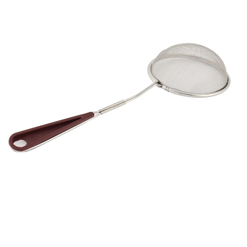 Kitchen Plastic Handle Metal Fine Mesh Wire Oil Strainer 75mm Dia - 8.7" x 3" x 1.5"(L*D*Depth)