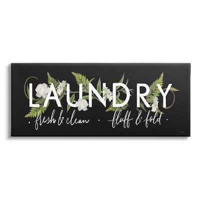 Stupell Fern and Floral Laundry Home Sign Traditional Cleaning Canvas Wall Art
