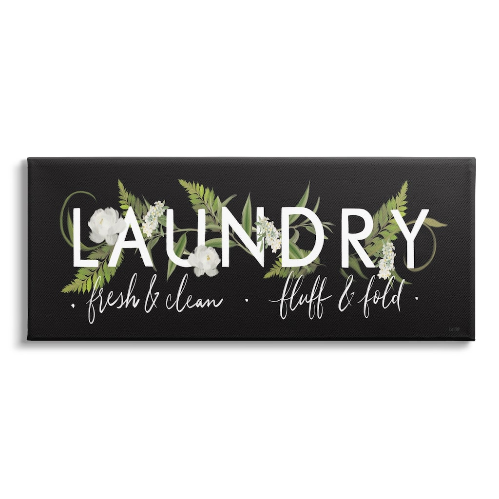 Stupell Fern and Floral Laundry Home Sign Traditional Cleaning Canvas Wall Art