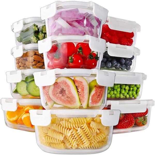 20 Oz 630ml Glass Food Storage Container with Lid Round Airtight