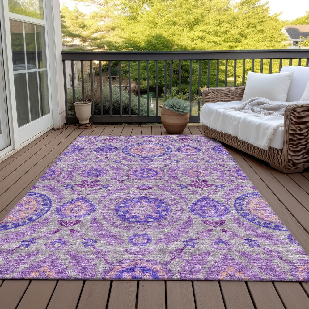 Machine Washable Indoor/ Outdoor Chantille Boho Suzani Rug