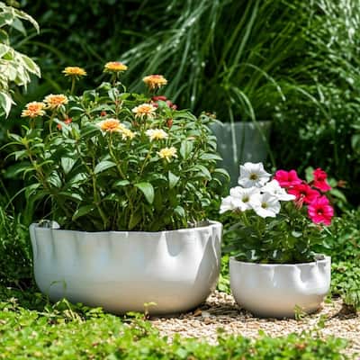 Terracotta Planters Handcrafted Decorative Sculpted Design (Set of 2)