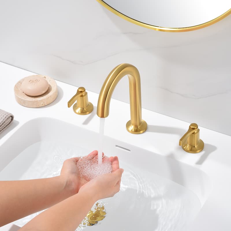Luxier Larko 8 in. Widespread 2-Handle Bathroom Faucet with Drain