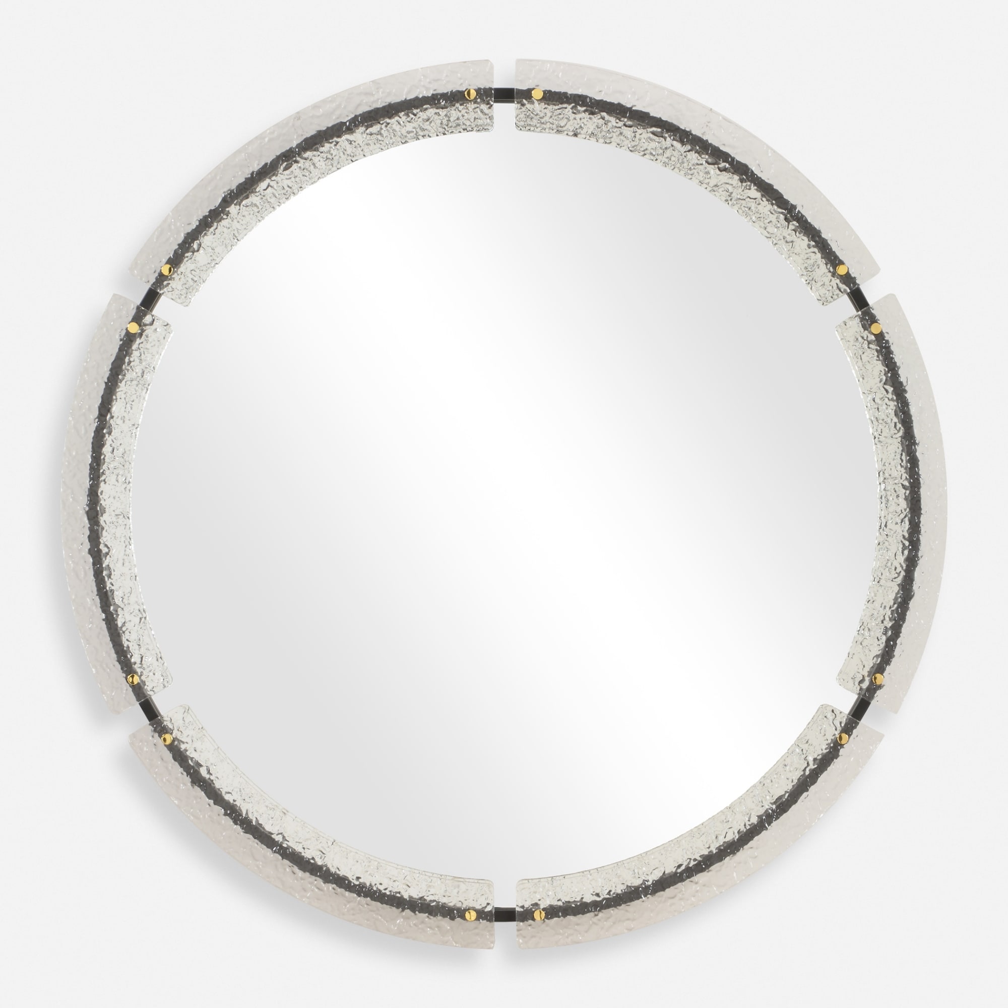 Framed Crystalline Round Wall Mirror - 37.75