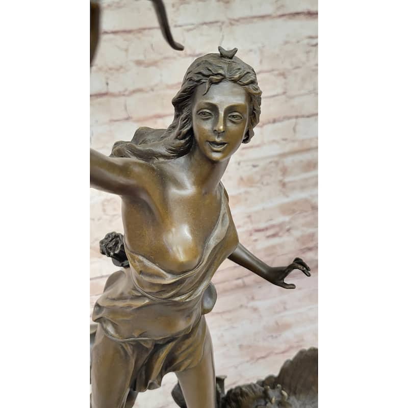 Diana The Huntress Goddess Of Hunt Killing Eagle Bronze Sculpture By Gaso