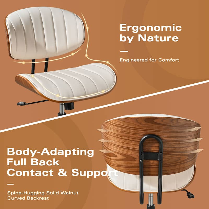 OVIOS Armless Adjustable Ergonomic Office Chair - N/A