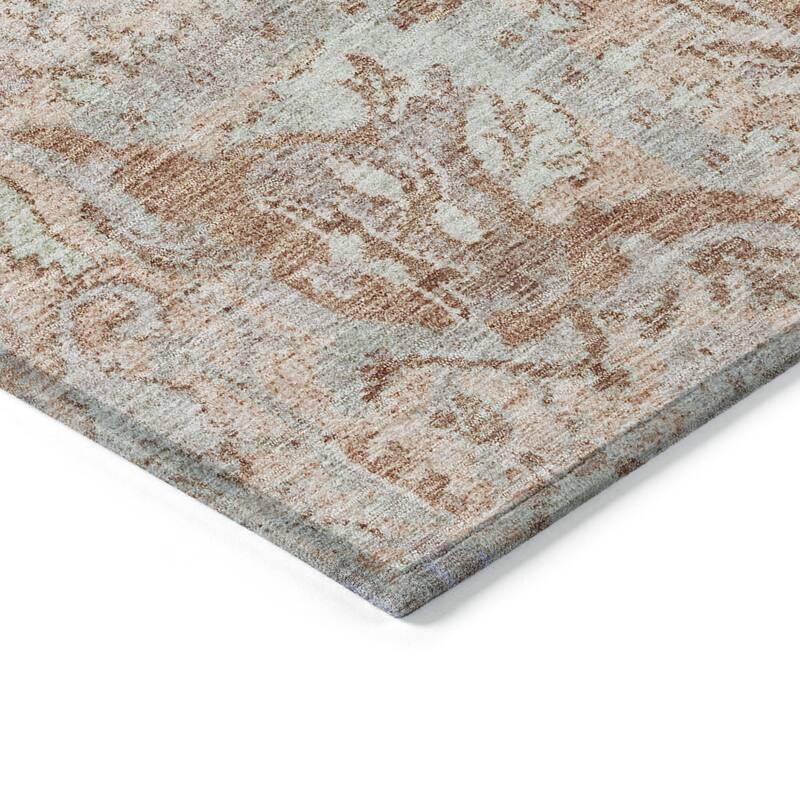 HomeRoots Damask Traditional Rectangle Outdoor Rug