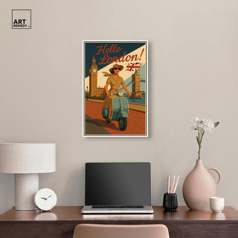 Scooter English Travel Canvas by Art Remedy
