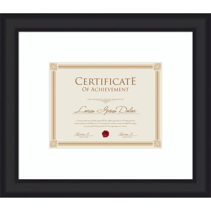 Oliver Narrow Framed Picture Frame, Photo Frame - 17x14.5 Matted to 11x9 - Oliver Black Narrow