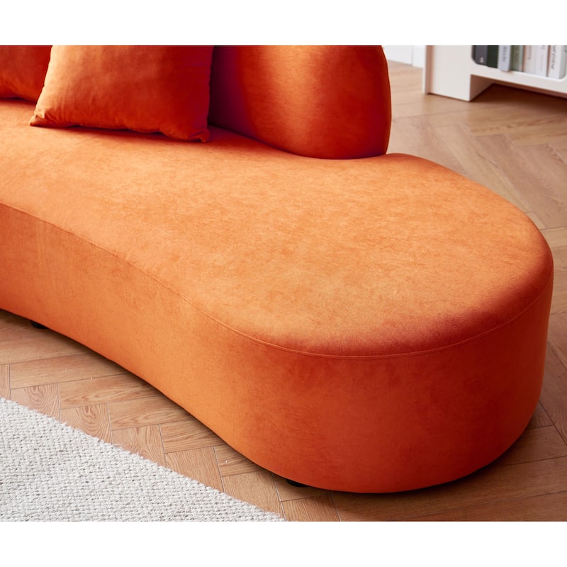 90.2'' Elegant Half Moon Design Curved Luxury 4-Seat Sofa with High-Density Foam Filled