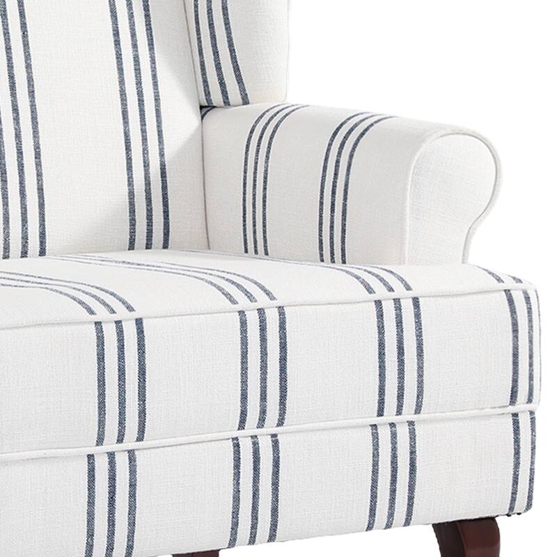 2 Set Traditional Rolled Arm Wing Back Accent Chair