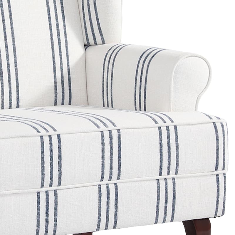 31" W Modern Upholstered Linen Wing Back Accent Chair with Rolled Arm