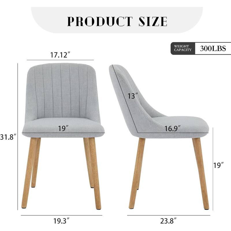 Set of 2 Modern Kitchen Upholstered Fabric Dining Chairs for Living Room, Bedroom