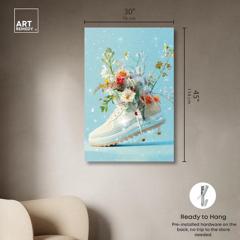 Light Sneaker Bouquet Canvas by Art Remedy, Gallery Wrapped