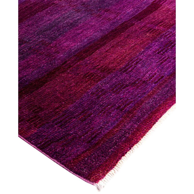 Overdyed One-of-a-Kind Hand-Knotted Area Rug - Purple - 4' 1" x 6' 6"
