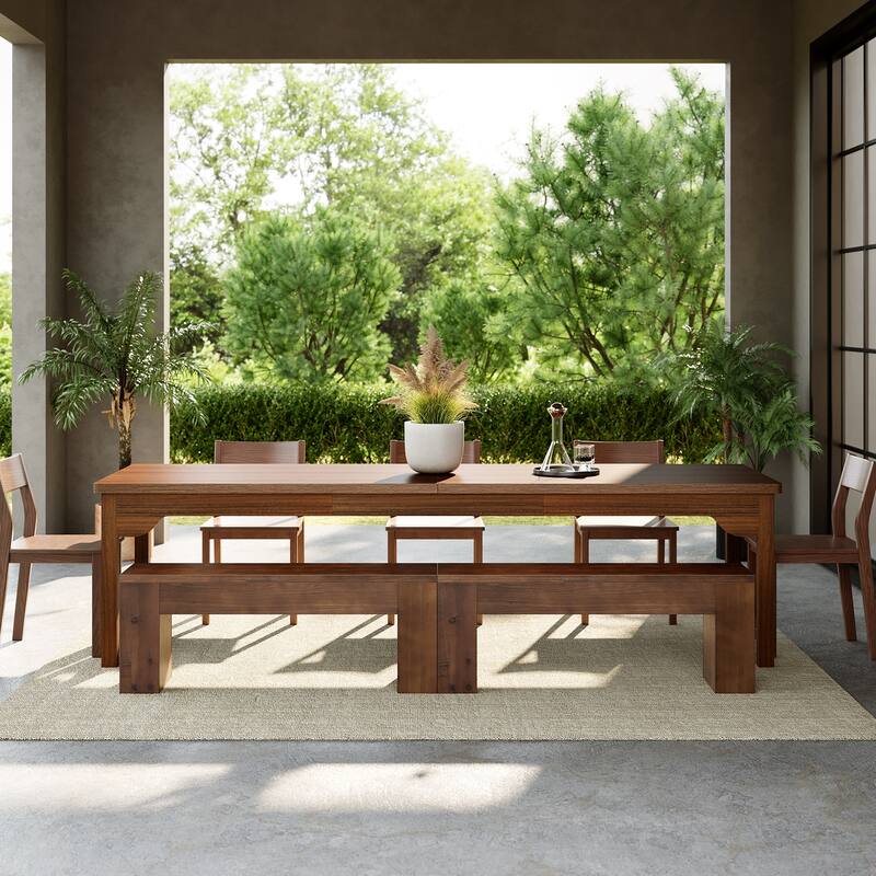 47.24 Inches Solid Wood Dining Bench with Sturdy Legs