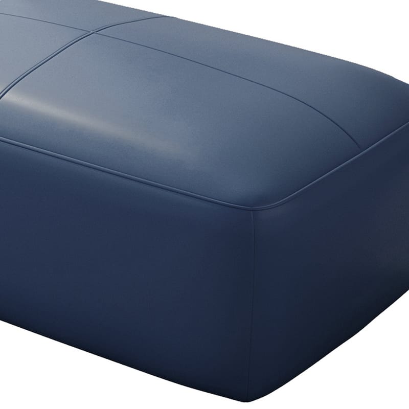 UIXE Genuine Leather Ottoman, Upholstered Ottoman for Living Room