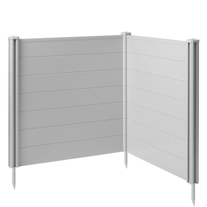 42 x 42in Privacy Screen Vinyl Fence Panel for AC Trash Gray - 42" x 42" Horizontal