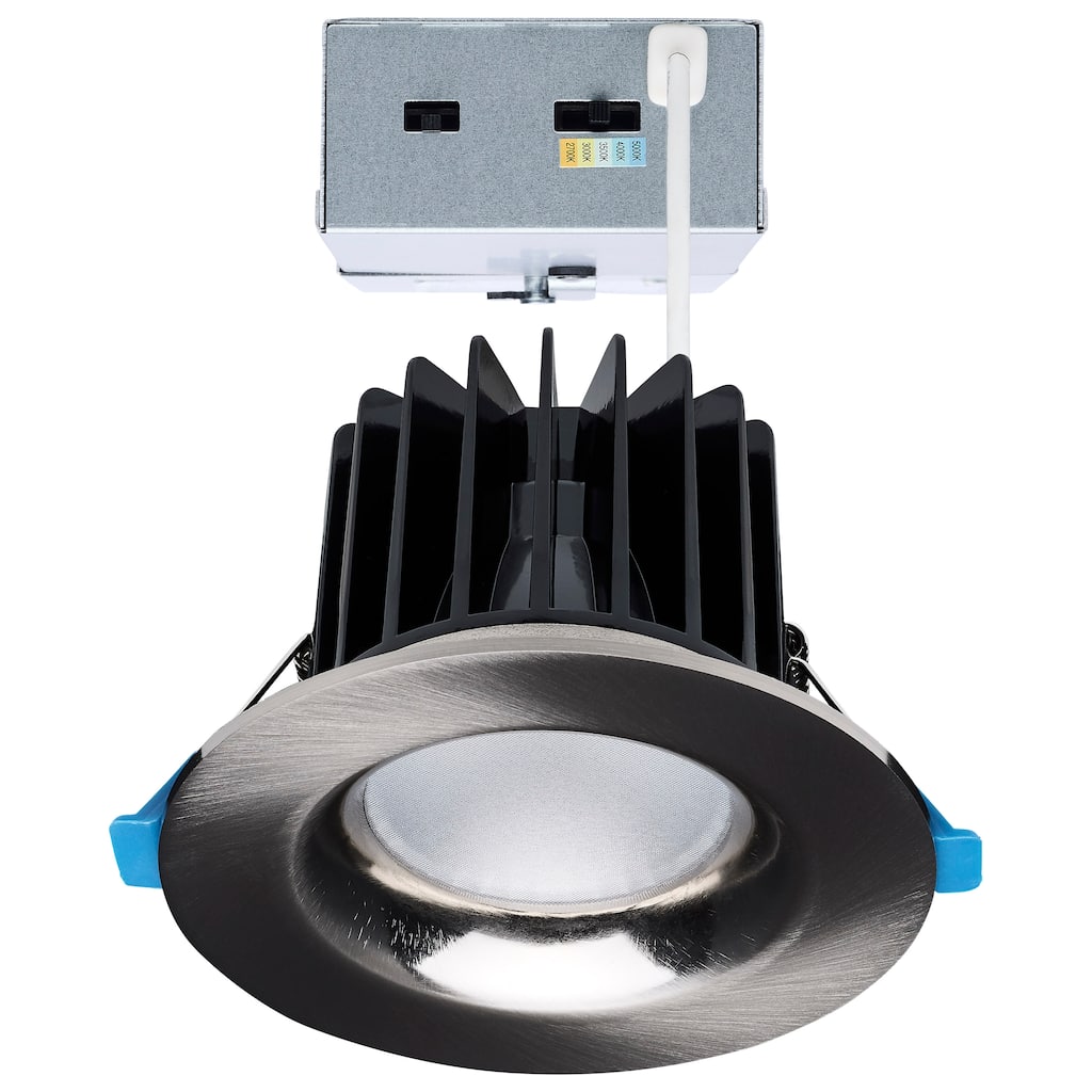 16/20/24W LED Remote Driver Downlight 27K/30K/35K/40K/50K CCT Field Selectable Round Brushed Nickel - Brushed Nickel
