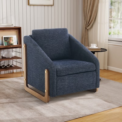 Modern Accent Chair,Upholstered Reading Single Sofa Chair with Wood Legs