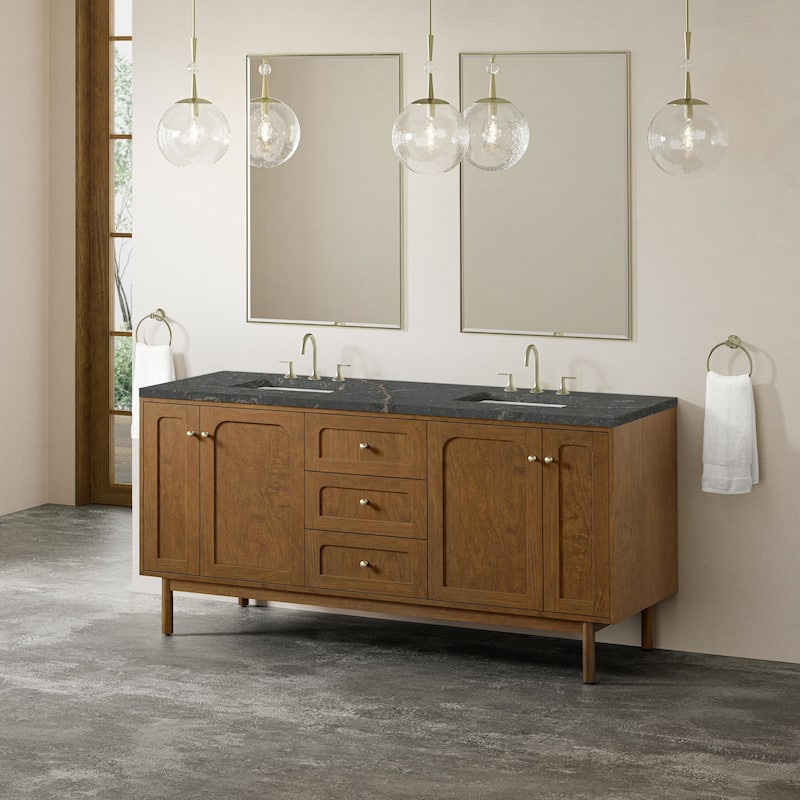 James Martin Vanities 545-V72-3PBL Laurent 72" Double Basin Poplar