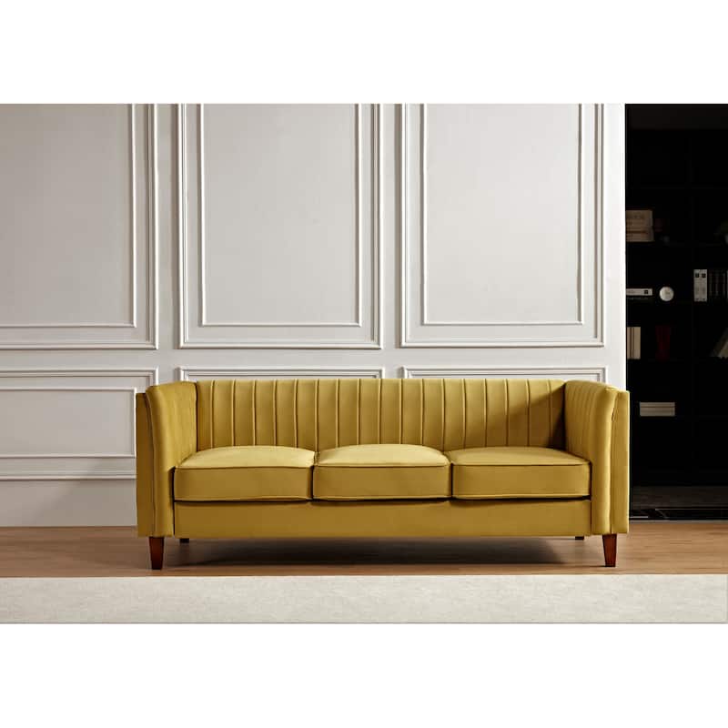 Line Tufted Square Design Sofa - Yellow