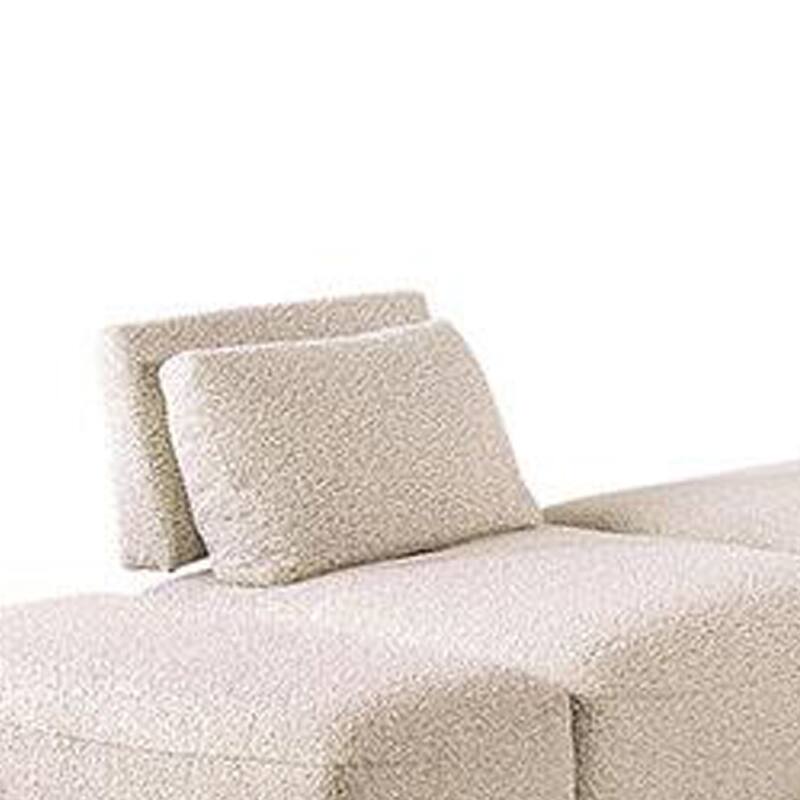Stavan Modular L Sectional Sofa Set, Beige Boucle, Adjustable Backs