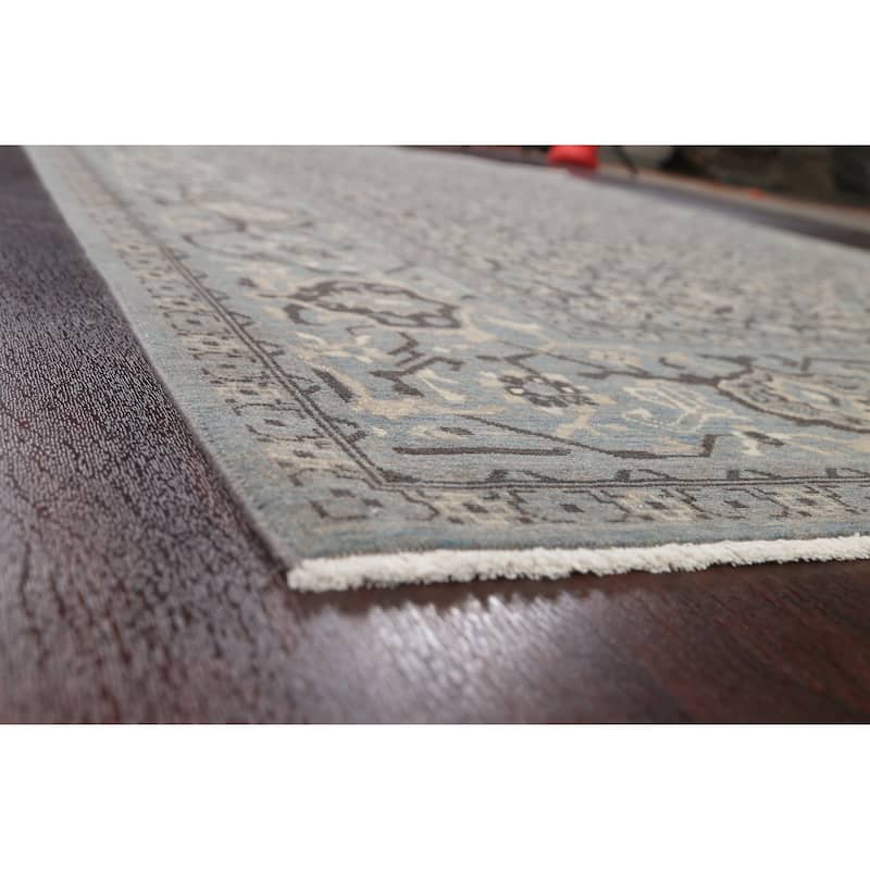 Silver Washed Ziegler Turkish Living Room Area Rug Wool Carpet - 6'7" x 9'10"