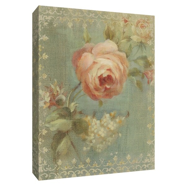 PTM Images 9-154571 PTM Canvas Collection 10" x 8" - "Rose on Sage" Giclee Roses Art Print on Canvas