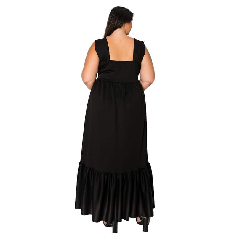 L I V D Plus Size Angelika Ruffled Hem Maxi Dress
