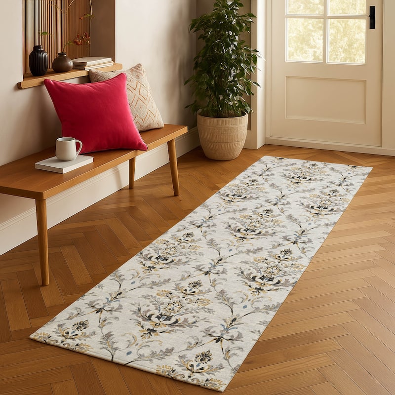 Machine Washable Indoor/ Outdoor Traditional Marrakesh Chantille Rug